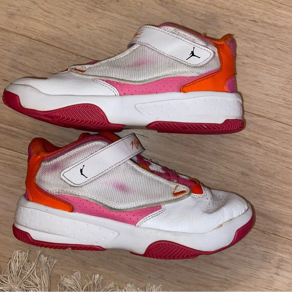 Jordan Flight White/Orange/Hot Pink Low-tops Girl 3 Back to School Retro
